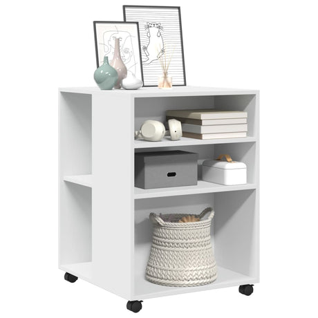 Side Table With Wheels 55X60X78 Cm Engineered Wood