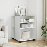 Side Table With Wheels 55X60X78 Cm Engineered Wood