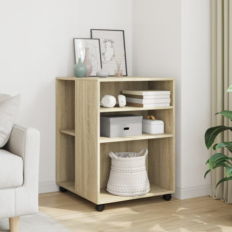 Side Table With Wheels 55X60X78 Cm Engineered Wood