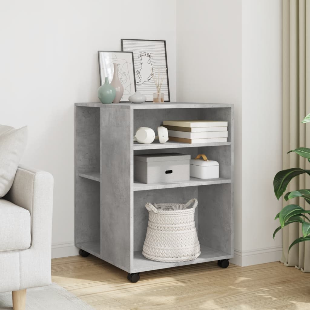 Side Table With Wheels 55X60X78 Cm Engineered Wood