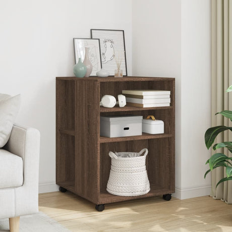 Side Table With Wheels 55X60X78 Cm Engineered Wood