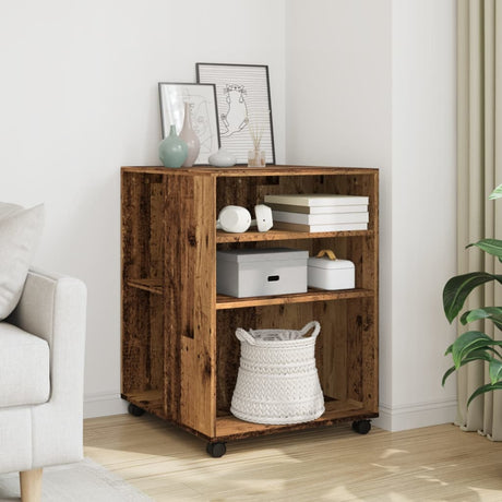 Side Table With Wheels 55X60X78 Cm Engineered Wood