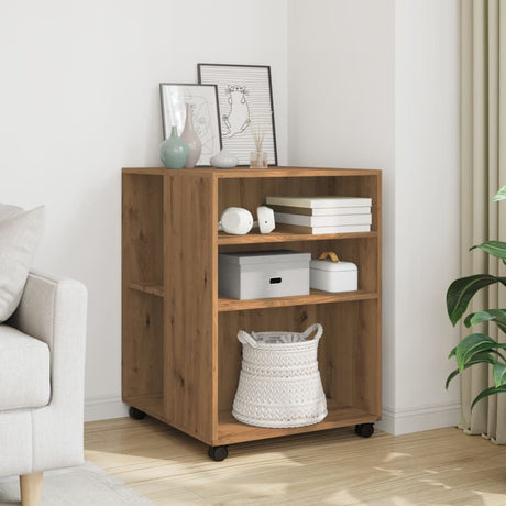 Side Table With Wheels 55X60X78 Cm Engineered Wood