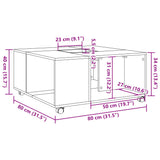 Coffee Table 80X80X40 Cm Engineered Wood