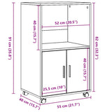 Rolling Cabinet 55X40X91 Cm Engineered Wood