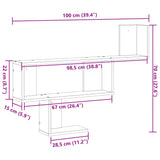 Wall Shelf 100X15X70 Cm Engineered Wood