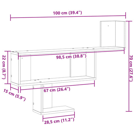 Wall Shelf 100X15X70 Cm Engineered Wood