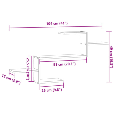 Wall Shelf 104X15X49 Cm Engineered Wood