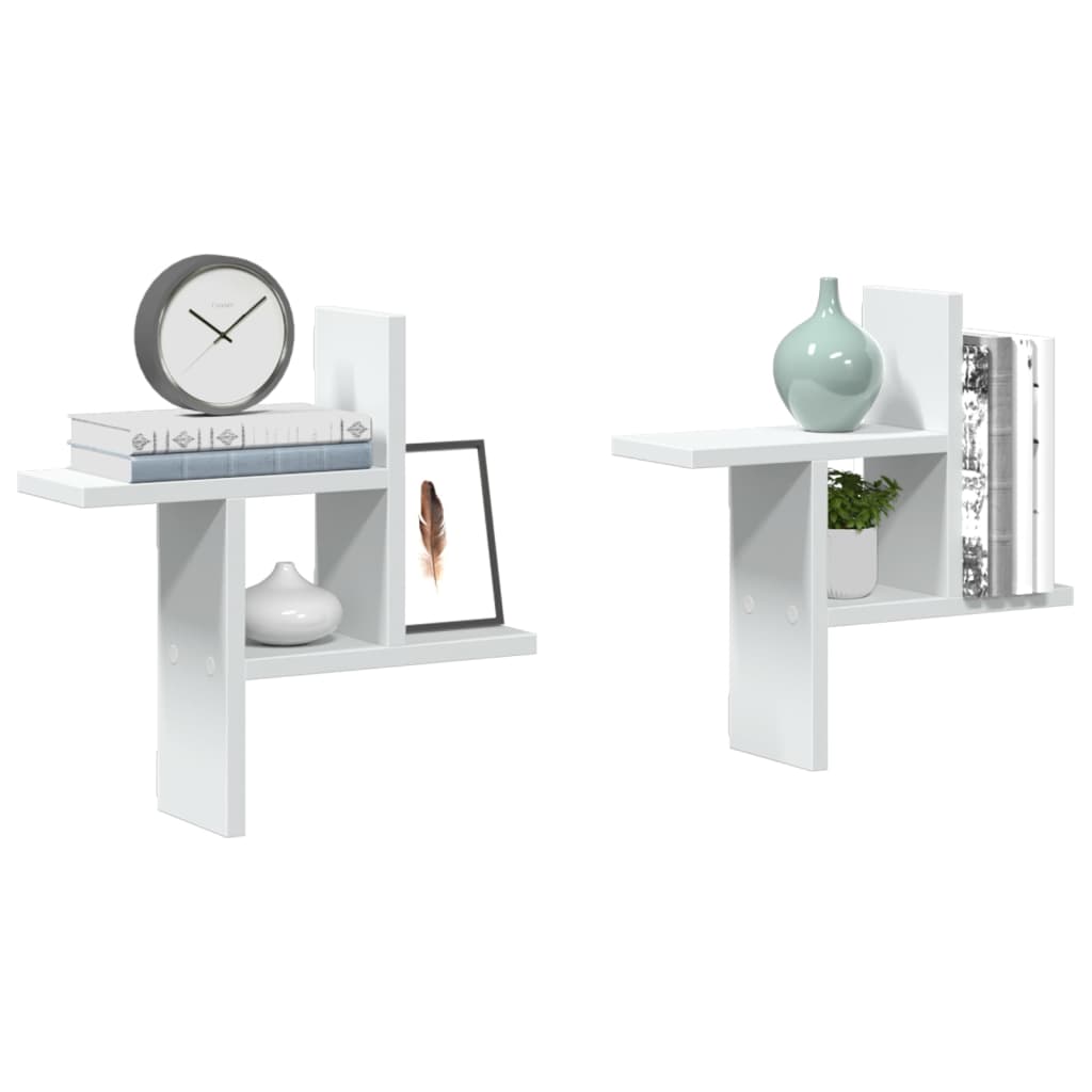 Wall Shelves 2 Pcs Engineered Wood