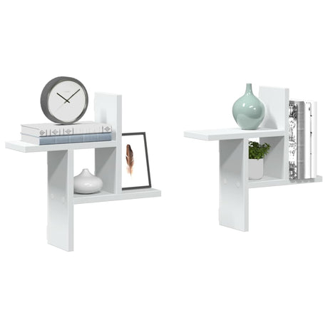 Wall Shelves 2 Pcs Engineered Wood