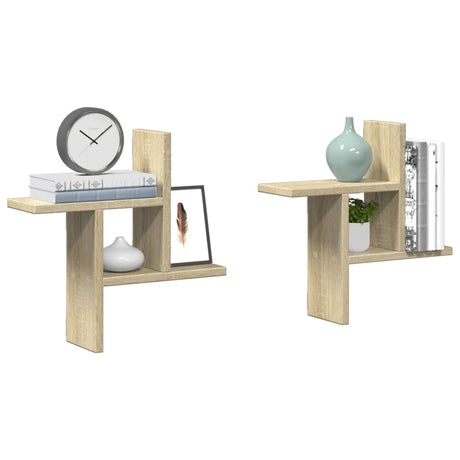 Wall Shelves 2 Pcs Engineered Wood