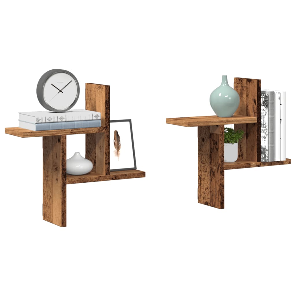 Wall Shelves 2 Pcs Engineered Wood