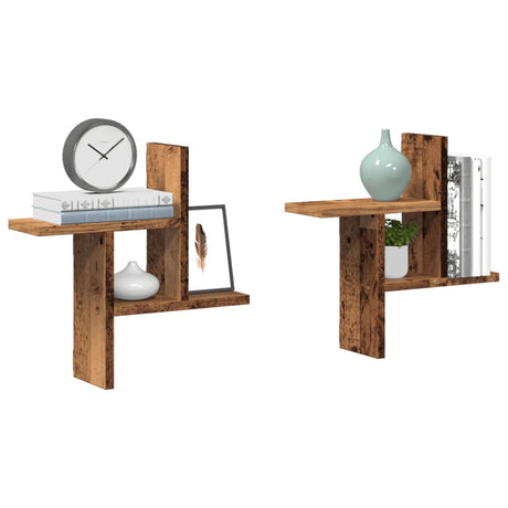 Wall Shelves 2 Pcs Engineered Wood