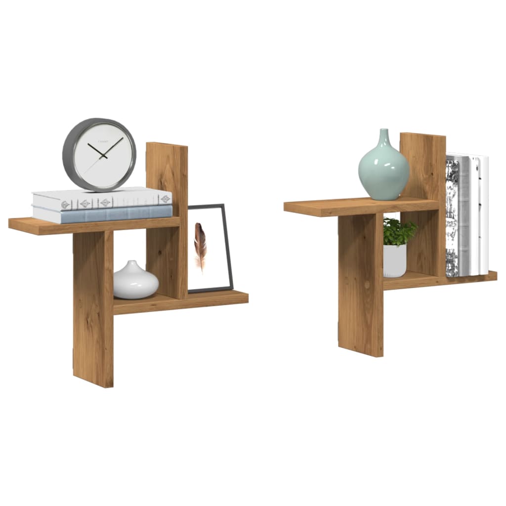 Wall Shelves 2 Pcs Engineered Wood