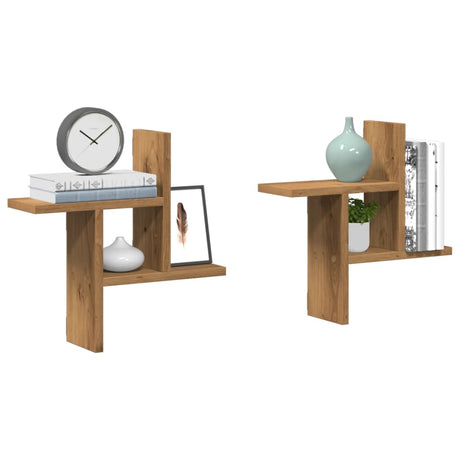 Wall Shelves 2 Pcs Engineered Wood