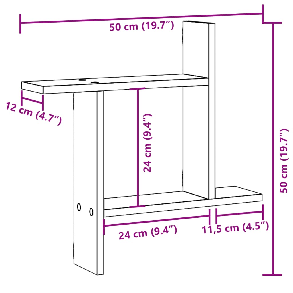 Wall Shelves 2 Pcs Engineered Wood