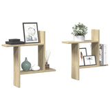 Wall Shelves 2 Pcs Engineered Wood