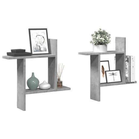 Wall Shelves 2 Pcs Engineered Wood