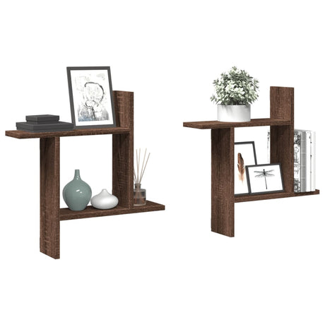 Wall Shelves 2 Pcs Engineered Wood