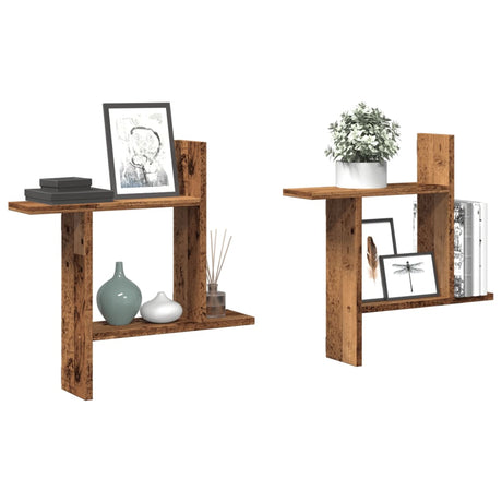 Wall Shelves 2 Pcs Engineered Wood