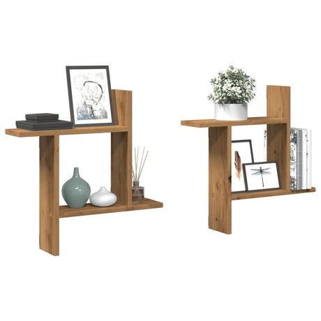 Wall Shelves 2 Pcs Engineered Wood
