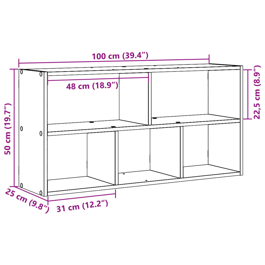 Wall Shelf 100X25X50 Cm Engineered Wood