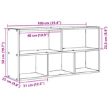 Wall Shelf 100X25X50 Cm Engineered Wood