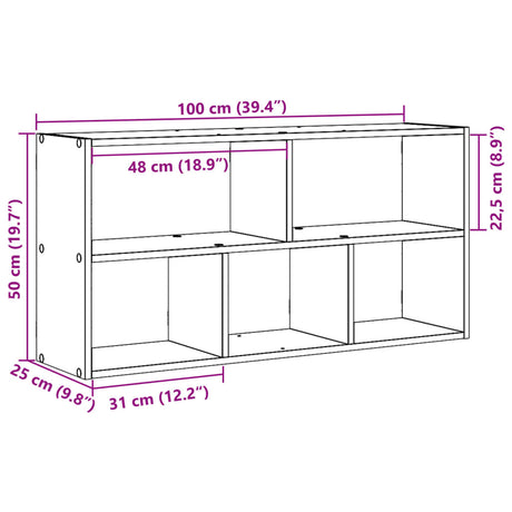 Wall Shelf 100X25X50 Cm Engineered Wood