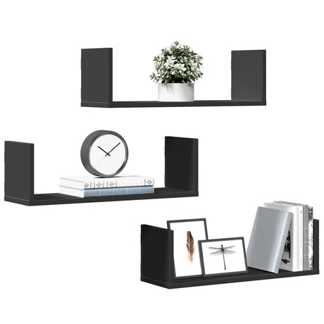 Wall Shelves 3 Pcs Engineered Wood