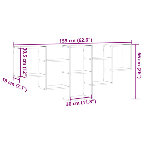 Wall Shelf 159X18X66 Cm Engineered Wood
