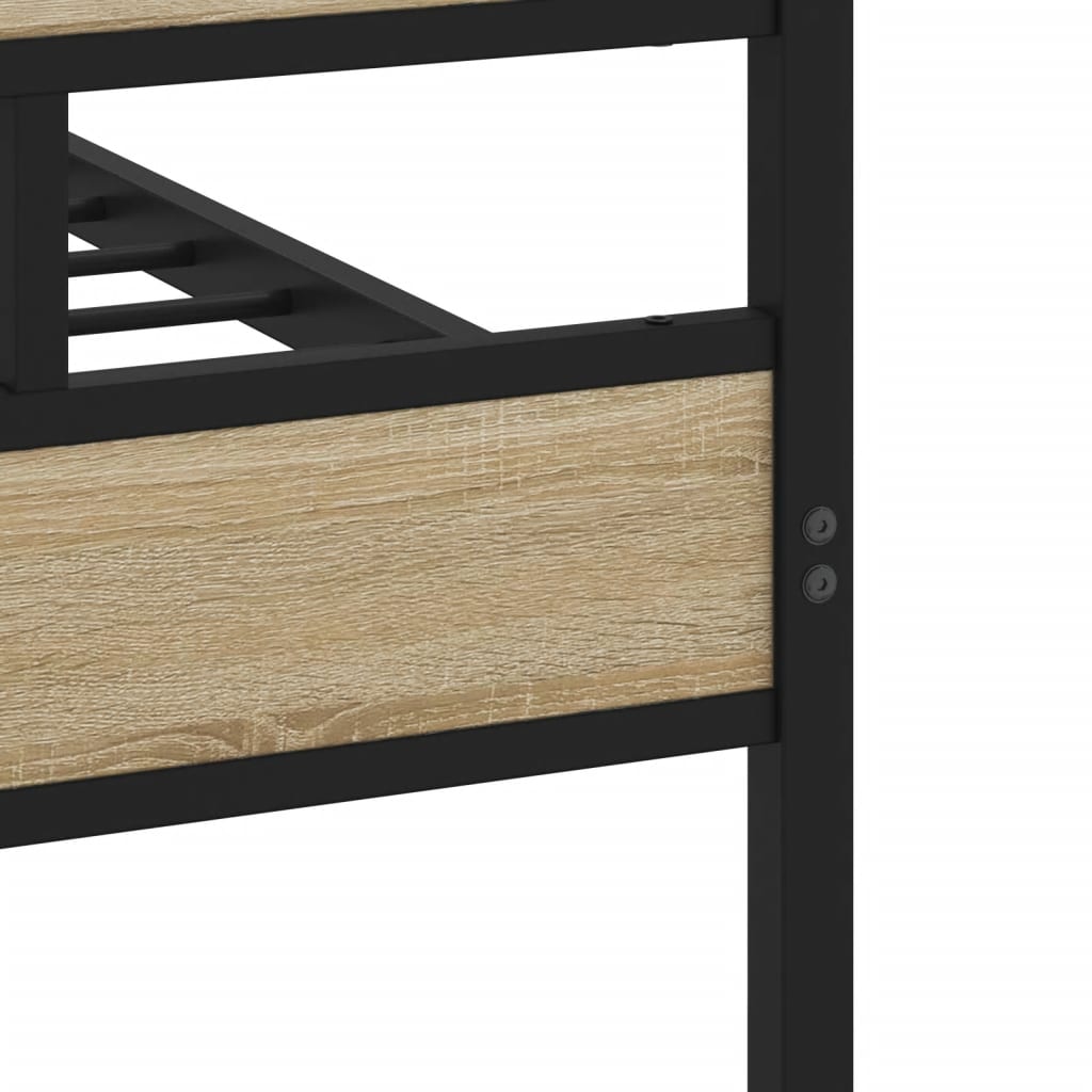 Metal Bed Frame without Mattress Sonoma Oak 183x213 cm
