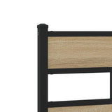Metal Bed Frame without Mattress Sonoma Oak 183x213 cm