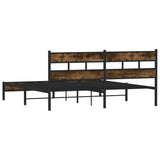 Metal Bed Frame without Mattress Smoked Oak 193x203 cm