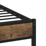 Metal Bed Frame without Mattress Smoked Oak 180x200 cm Super King