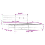 Metal Bed Frame without Mattress Smoked Oak 180x200 cm Super King