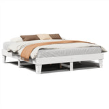 Bed Frame without Mattress White 200x200 cm Solid Wood Pine