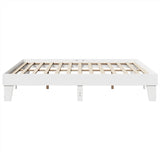 Bed Frame without Mattress White 200x200 cm Solid Wood Pine
