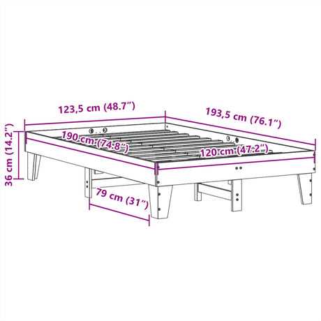 Bed Frame Without Mattress Small Double Solid Wood Pine