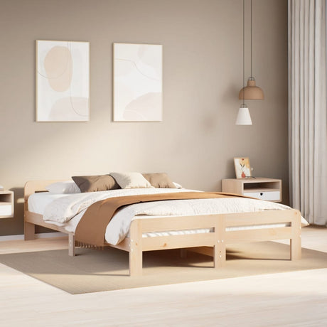 Bed Frame Without Mattress Solid Wood Pine