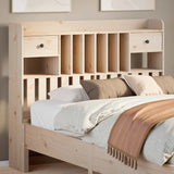 Headboard With Storage Solid Wood Pine