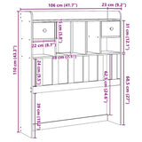 Headboard With Storage Solid Wood Pine