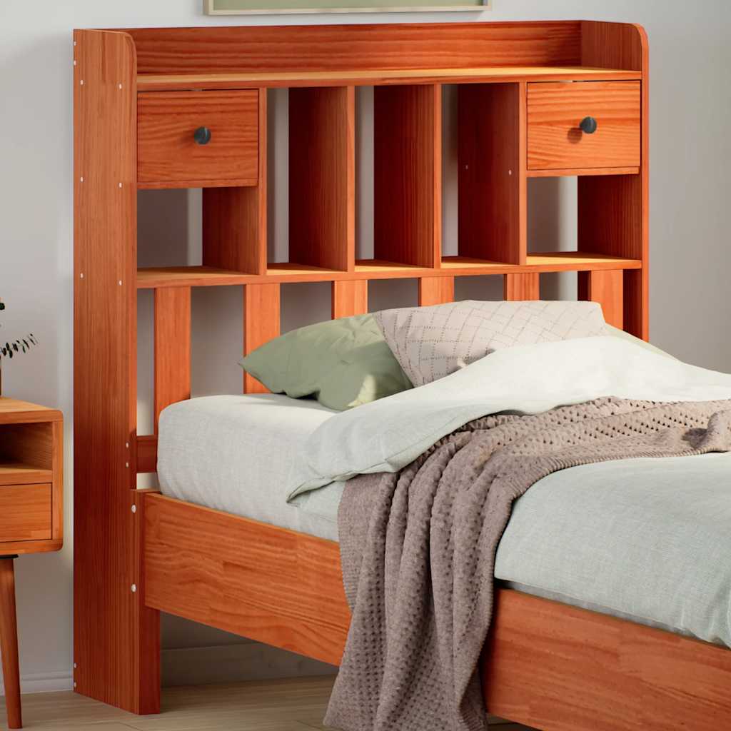 Headboard With Storage Solid Wood Pine
