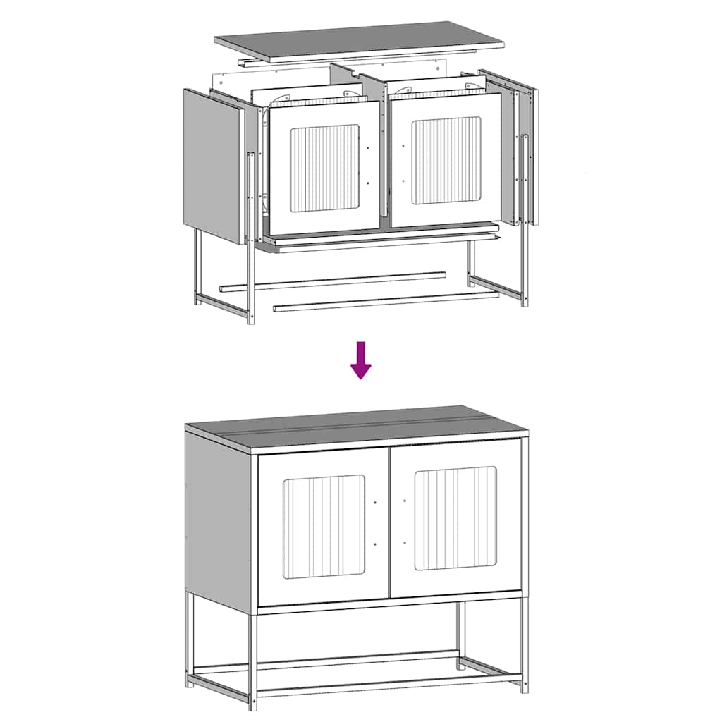 Tv Cabinet 68X39X60.5 Cm Cold-Rolled Steel