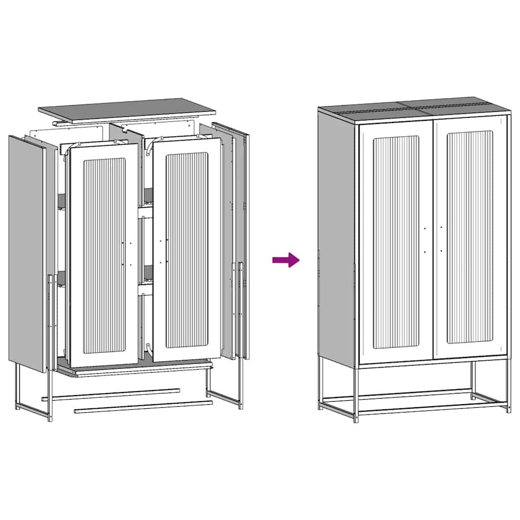 Highboard 68X39X123 Cm Steel