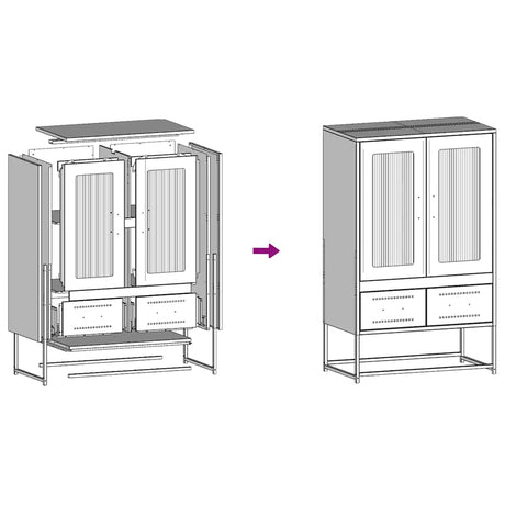 Highboard 68X39X111.5 Cm Steel