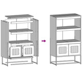 Highboard 68X39X123 Cm Steel