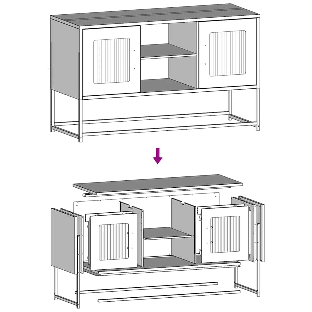 Tv Cabinet 100.5X39X60.5 Cm Steel