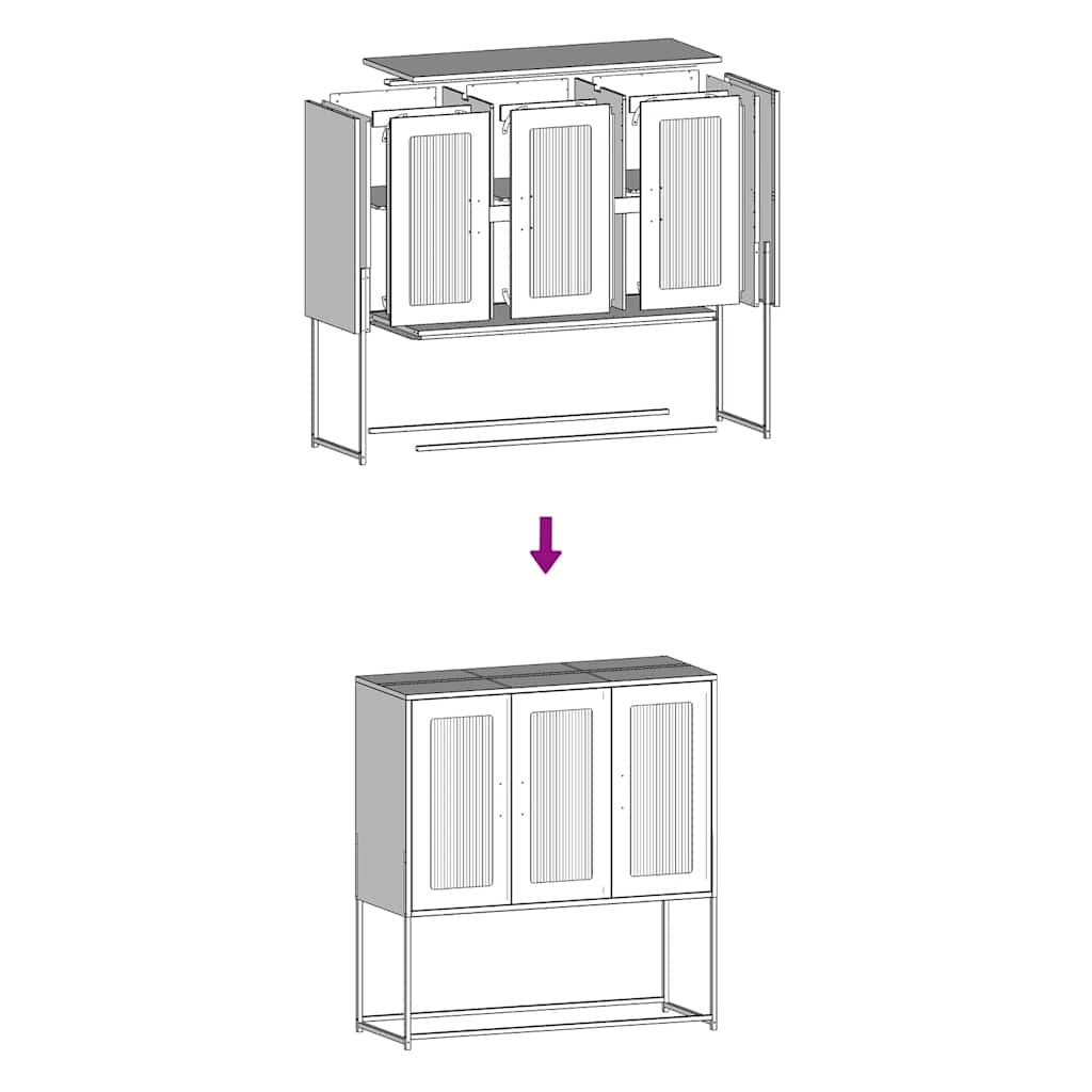 Sideboard 100.5X39X107 Cm Cold-Rolled Steel