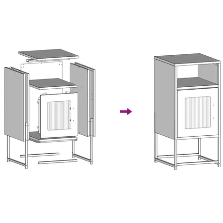 Bedside Cabinet 36X39X78 Cm Cold-Rolled Steel