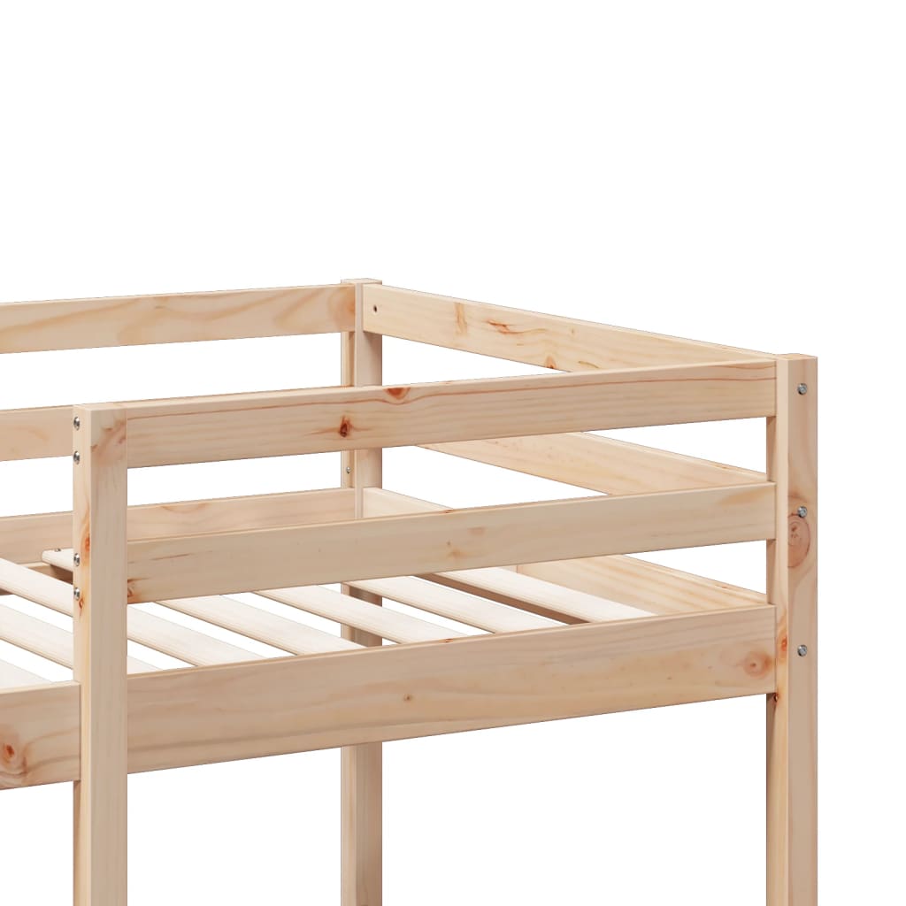 Loft Bed Frame without Mattress 80x200cm Solid Wood Pine